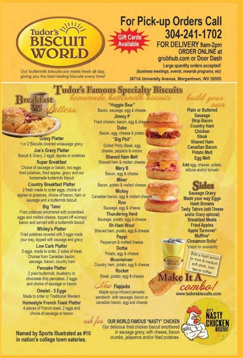 tudor biscuits|tudors biscuits menu with prices.